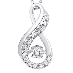 10K White Gold 1/5 Ct.Tw.Moving Diamond Fashion Pendant