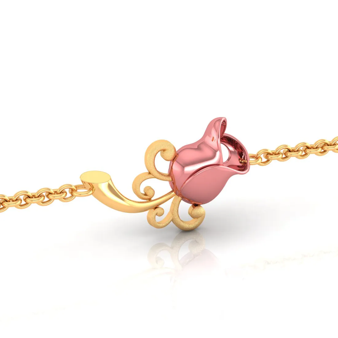 14k Gold Pink Yellow Bracelet