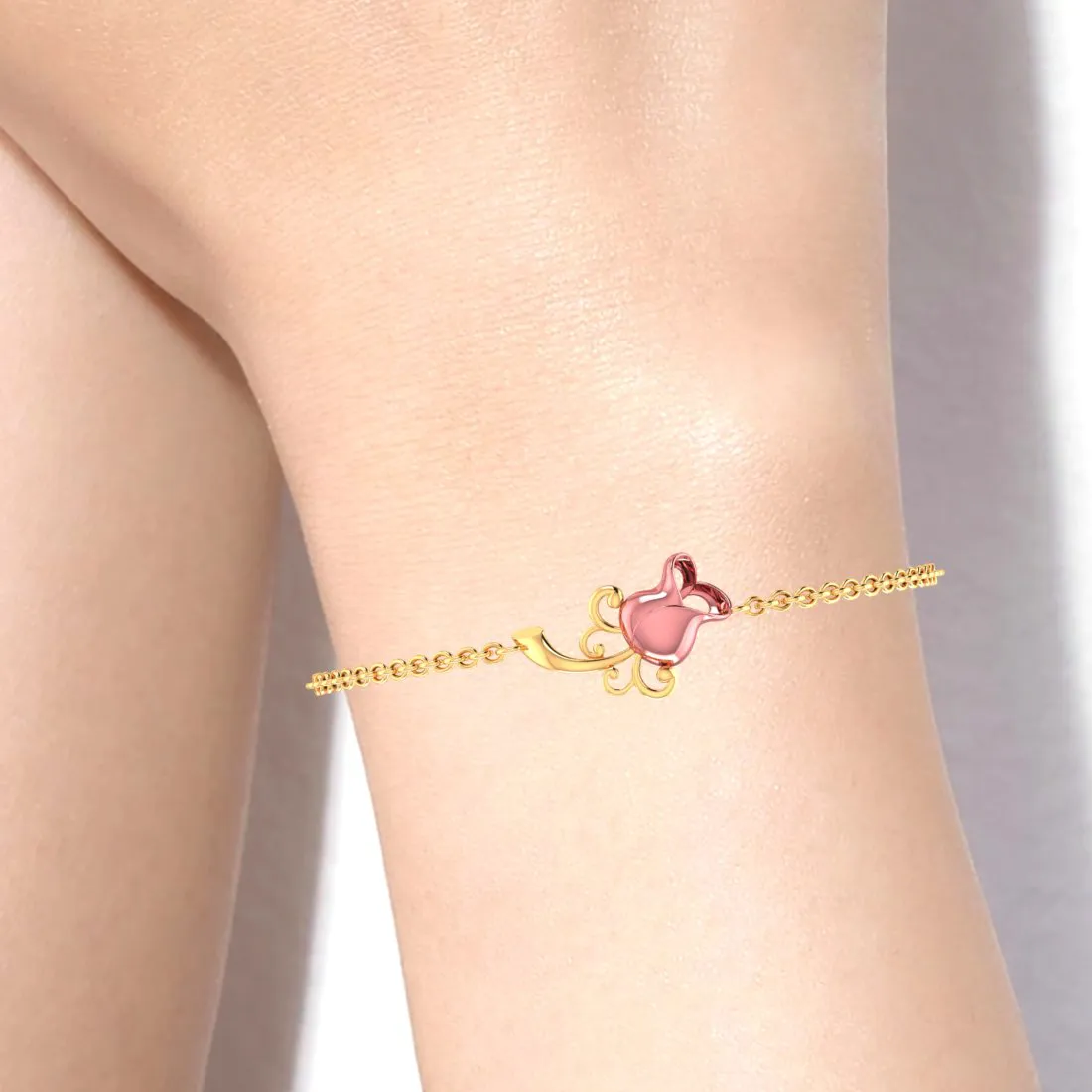 14k Gold Pink Yellow Bracelet