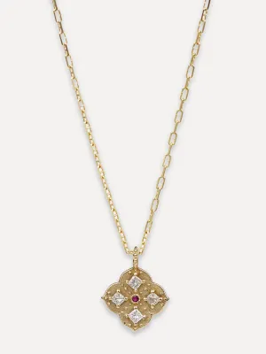 14K Muse Diamond & Ruby Necklace