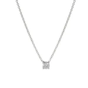 14KT White Gold 0.15CT Round Brilliant Cut Diamond Necklace