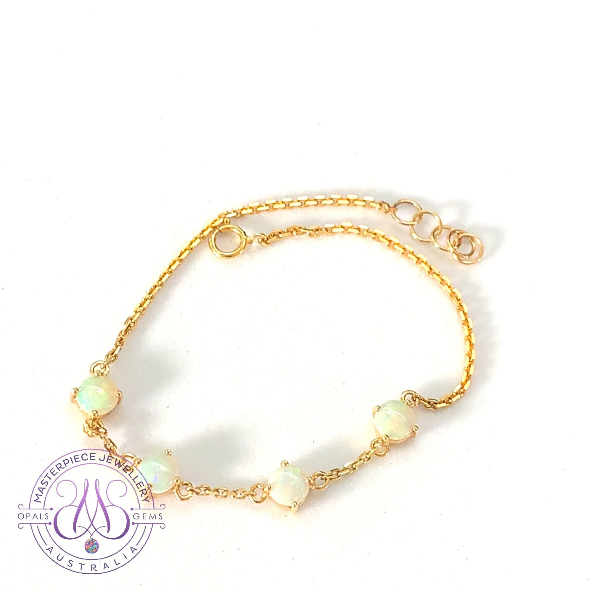 14kt Yellow gold Crystal Opal spacer bracelet