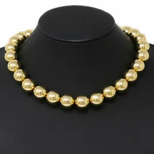 16 MM Metal Ball Beaded Short Necklace