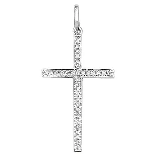 18ct White Gold Diamond Cross Pendant