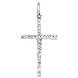 18ct White Gold Diamond Cross Pendant