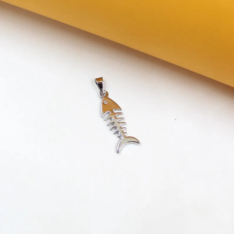 18K Gold Filled Unique Fish Bone Charm (A255)