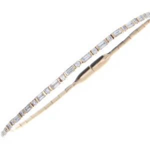 18k Yellow Gold Baguette Diamond Bangle