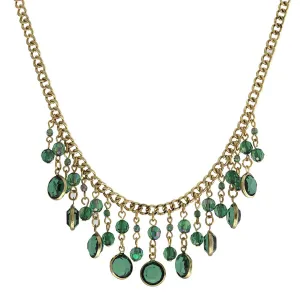 2028 Jewelry Emerald Green Ab Crystal Drop Bib Necklace 16"   3" Extender