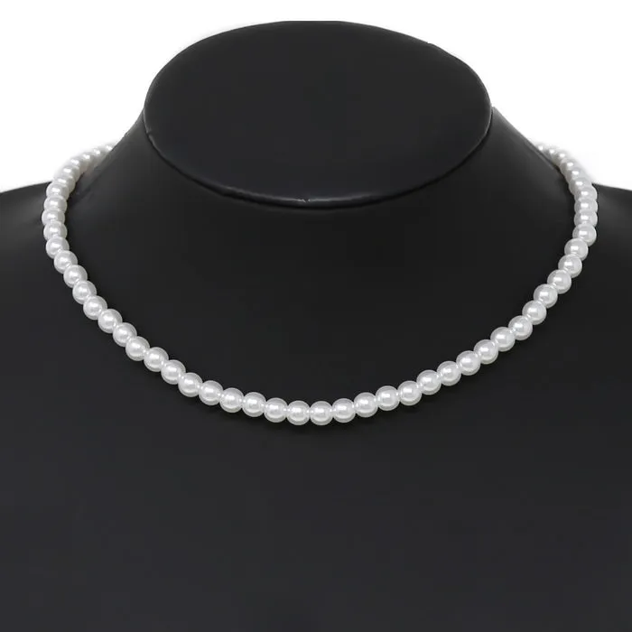 6 MM Pearl Beaded Short Necklace