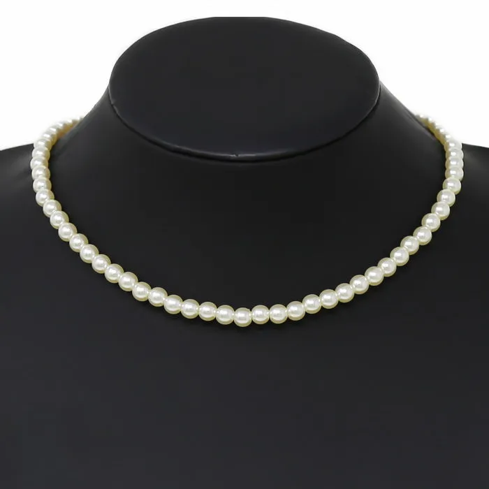 6 MM Pearl Beaded Short Necklace