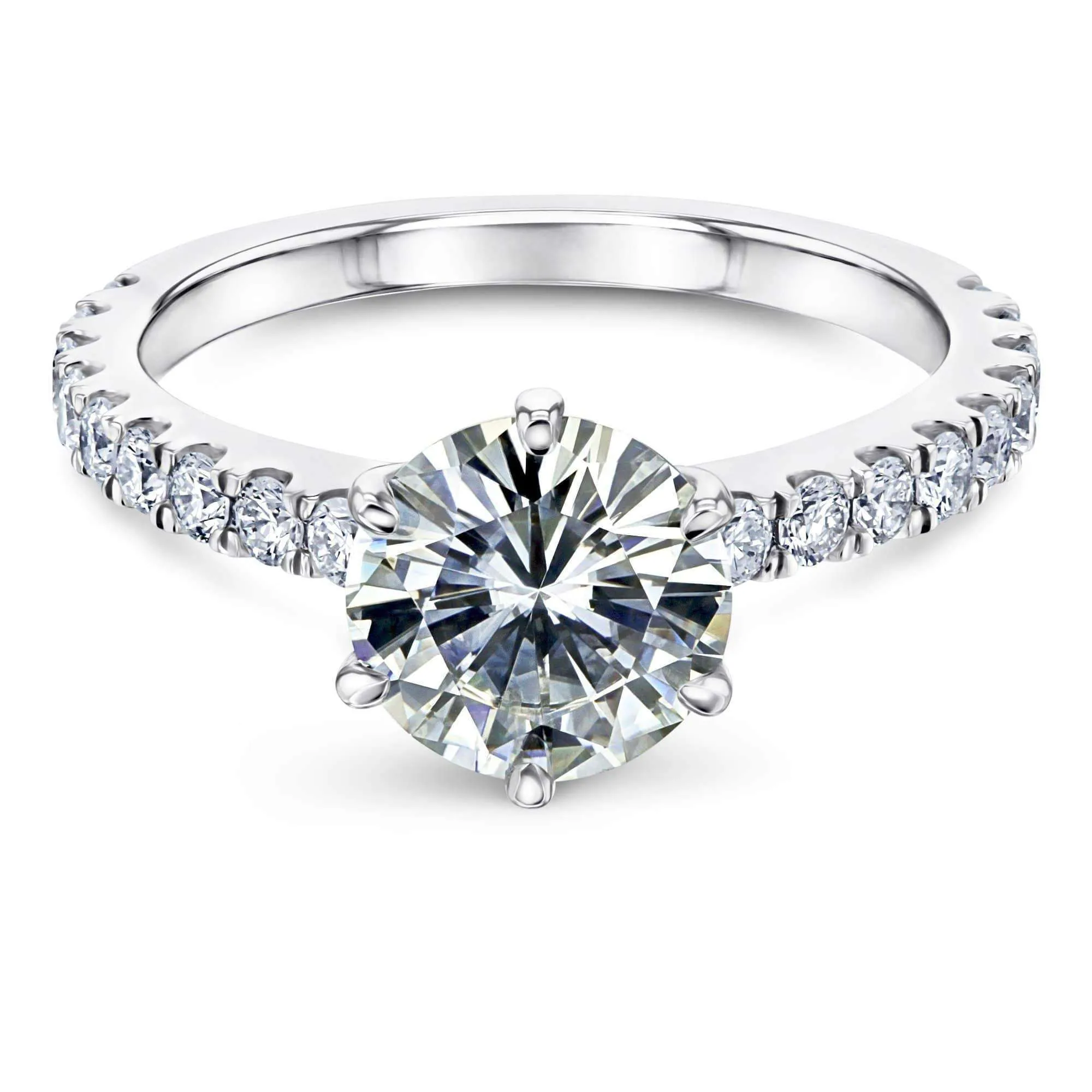 6-Prong 1.9ct Forever One Moissanite Ring