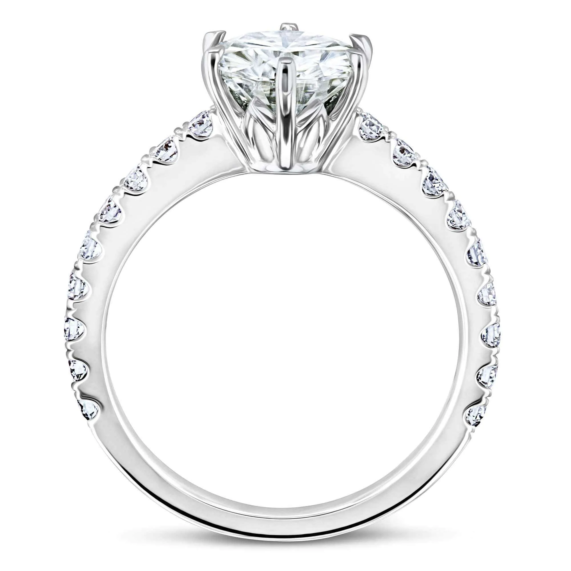 6-Prong 1.9ct Forever One Moissanite Ring