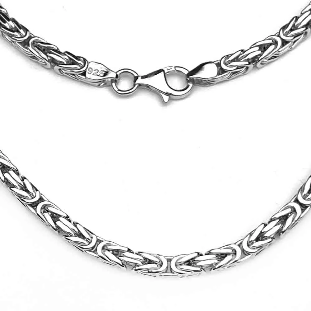 6.5 mm Sterling Silver Antiqued Square Byzantine Chain - LUXURY WEIGHT | #C7559