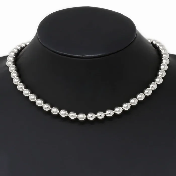 8 MM Metal Ball Beaded Short Necklace