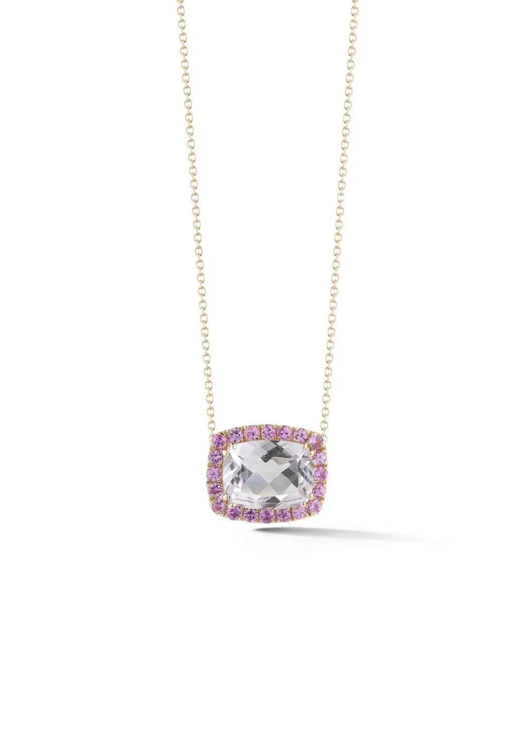 A & Furst Dynamite 18KRG Pink Sapphire & Rose De France Necklace