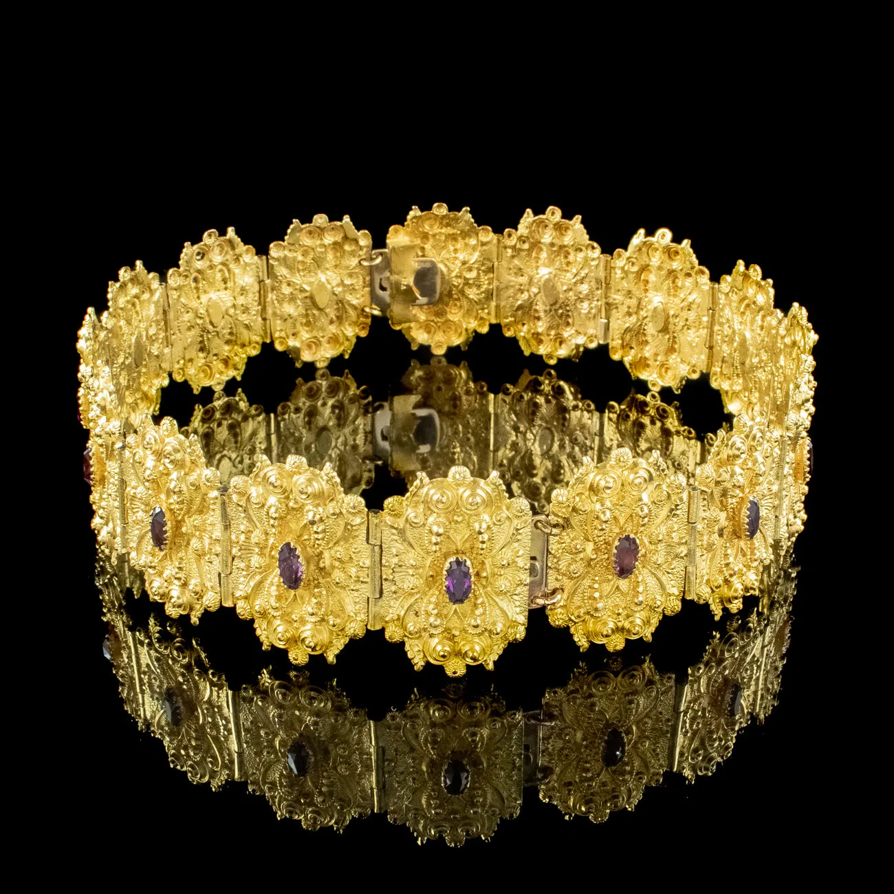 Antique Georgian Amethyst Double Bracelet Collar