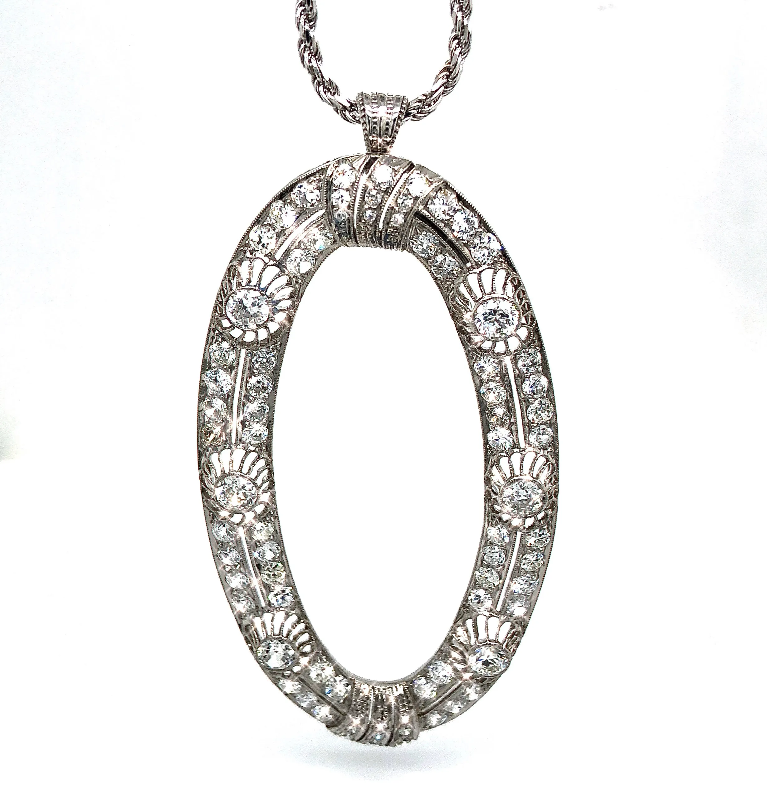 Antique Heirloom Old European Cut Diamond Pendant