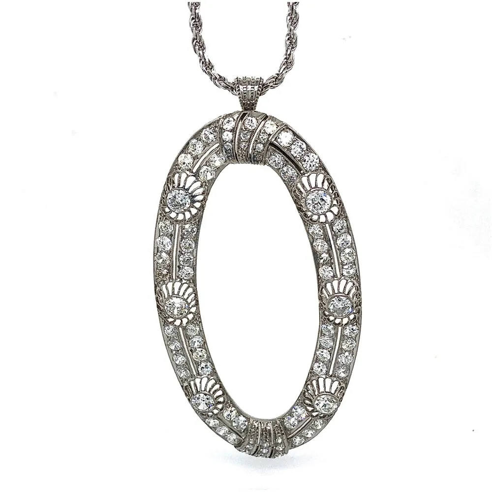 Antique Heirloom Old European Cut Diamond Pendant