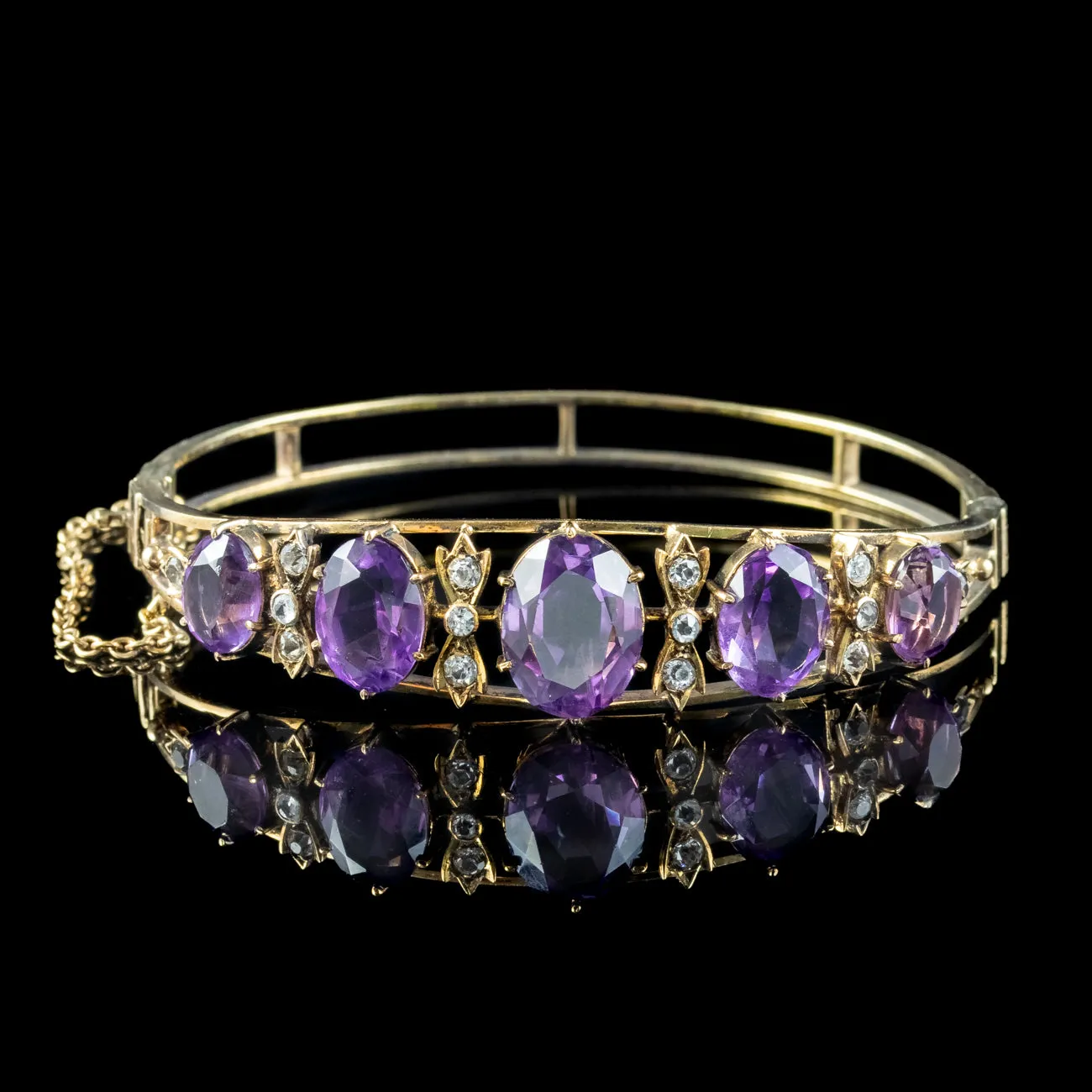 Antique Victorian Amethyst Bangle 16ct Of Amethyst