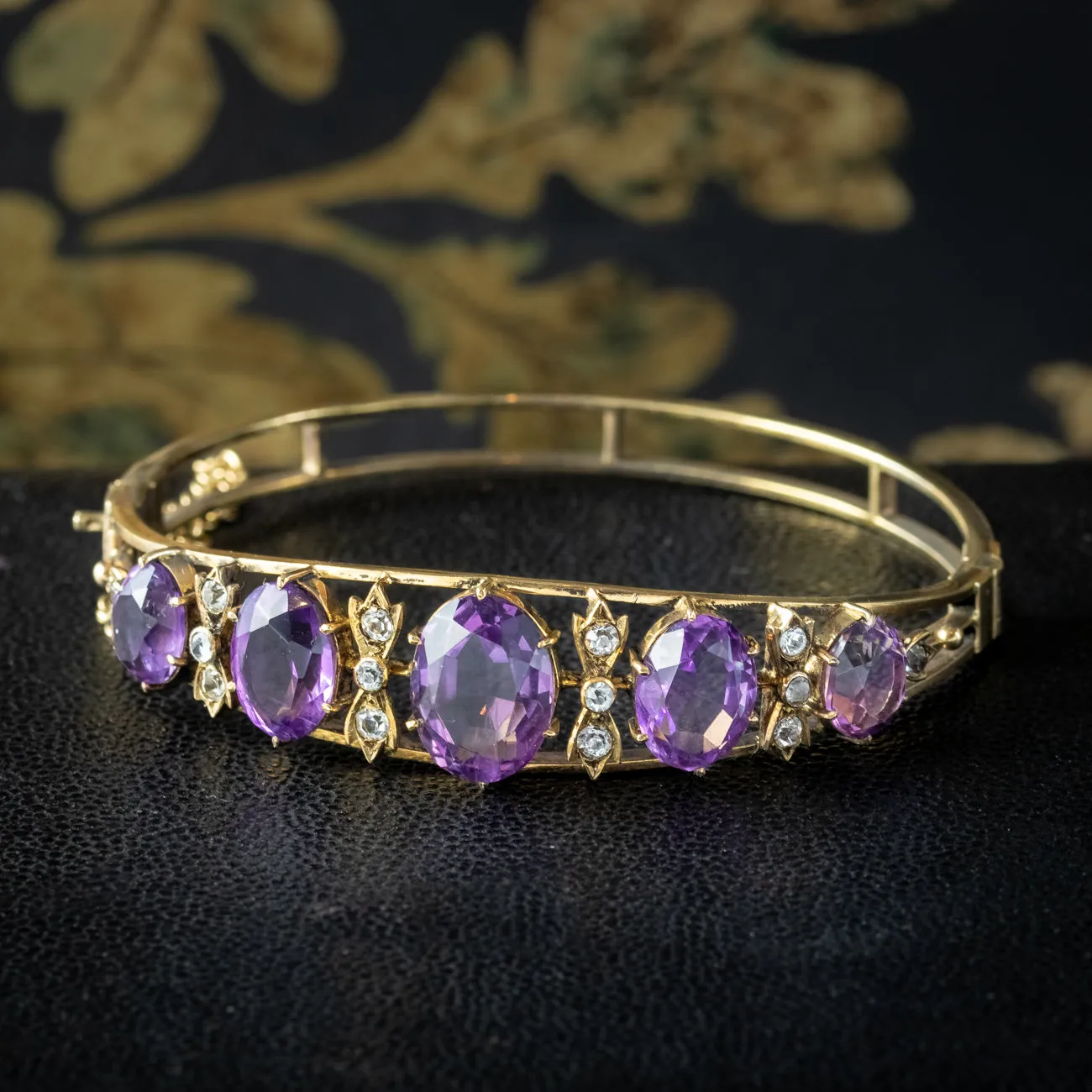 Antique Victorian Amethyst Bangle 16ct Of Amethyst