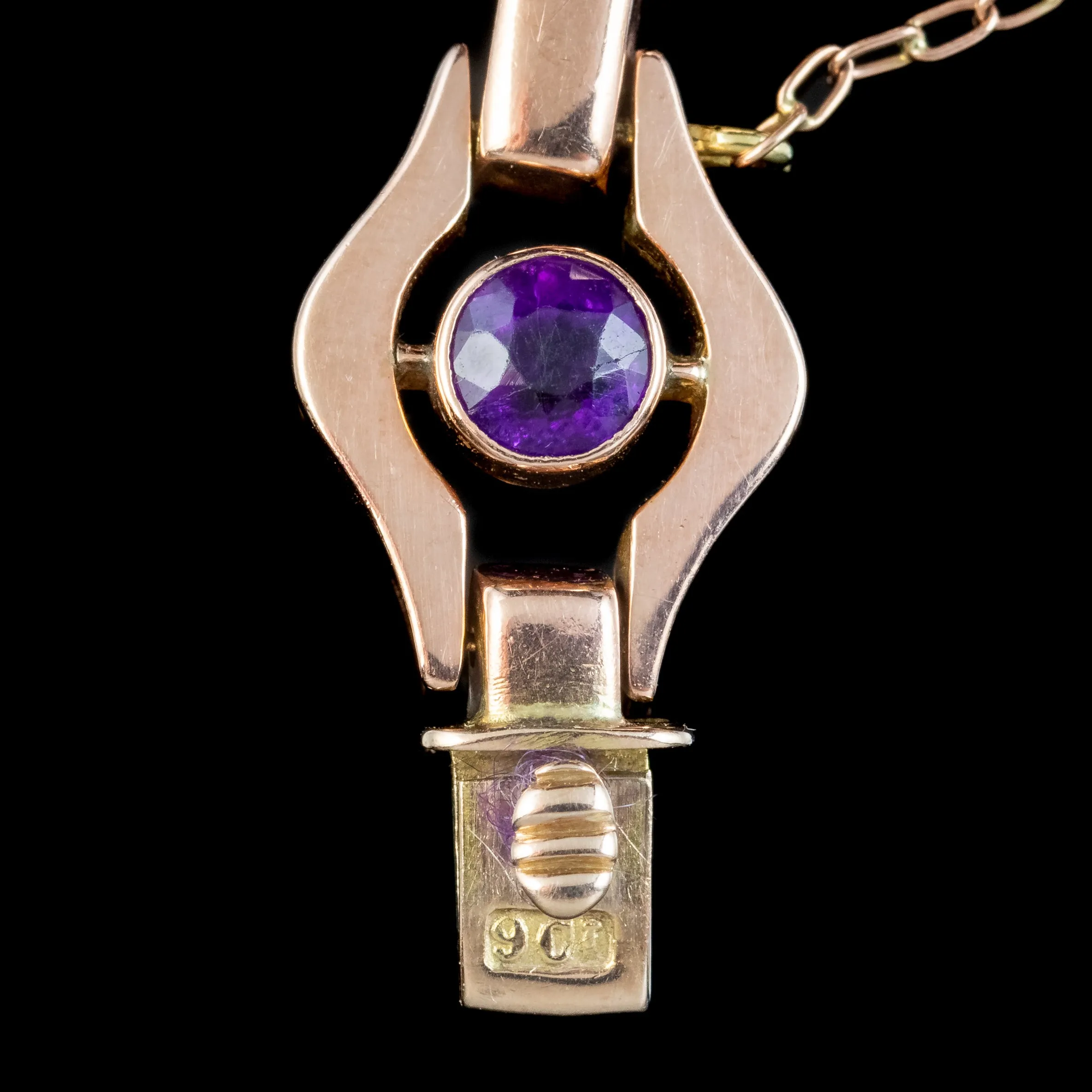 Art Deco Amethyst Bracelet 9ct Rose Gold 5.5ct Total