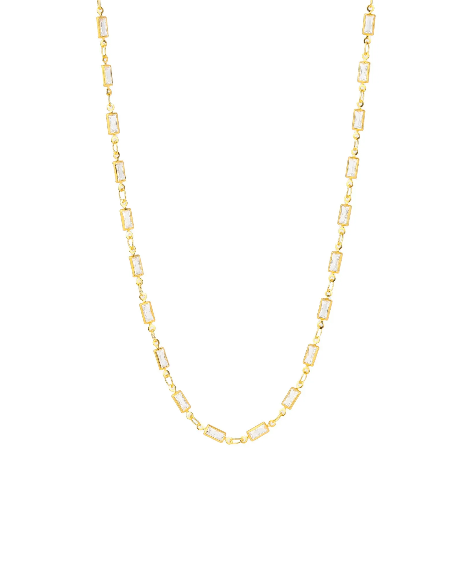 Baguette Station Necklace