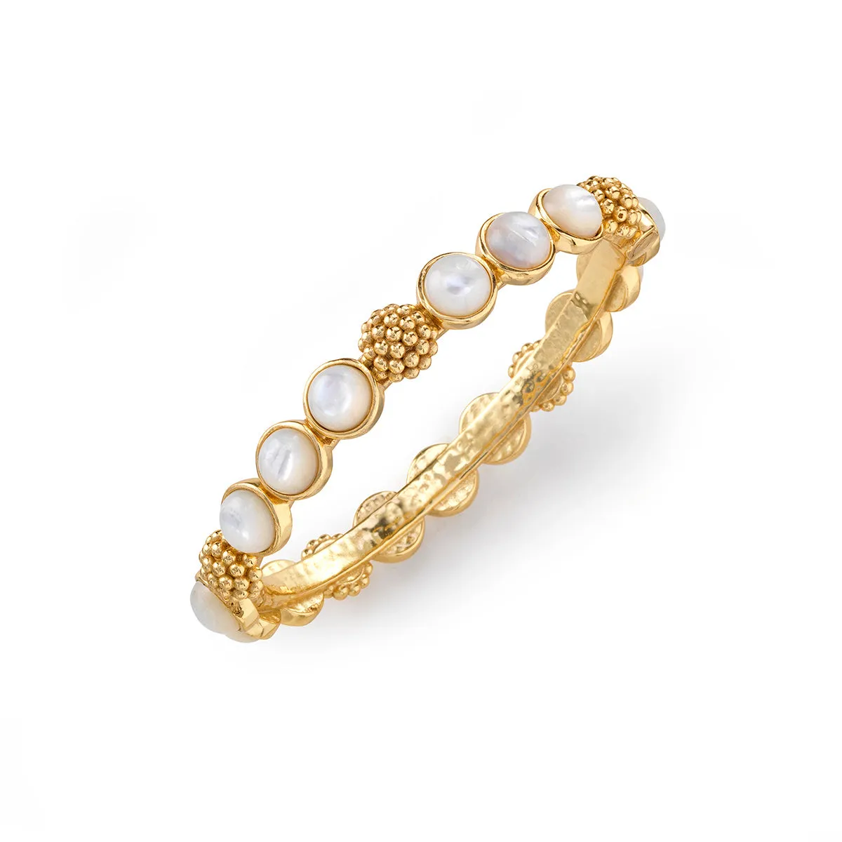 Berry Gem Hinged Bangle - MOP