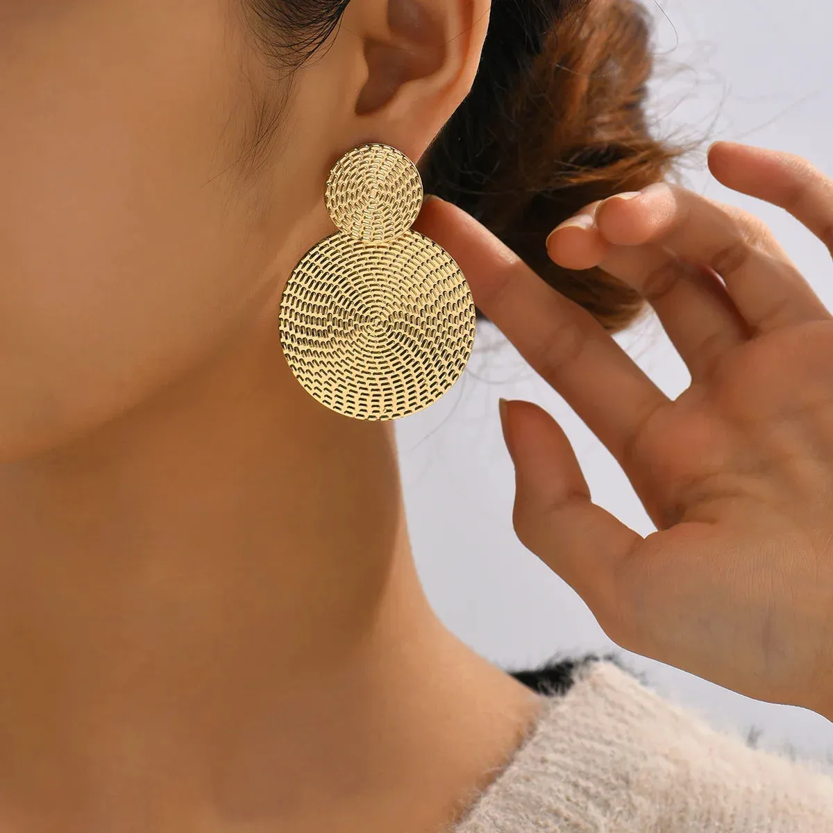 Bohemia Trendy Geometric Metal Round Earrings Wedding Earring