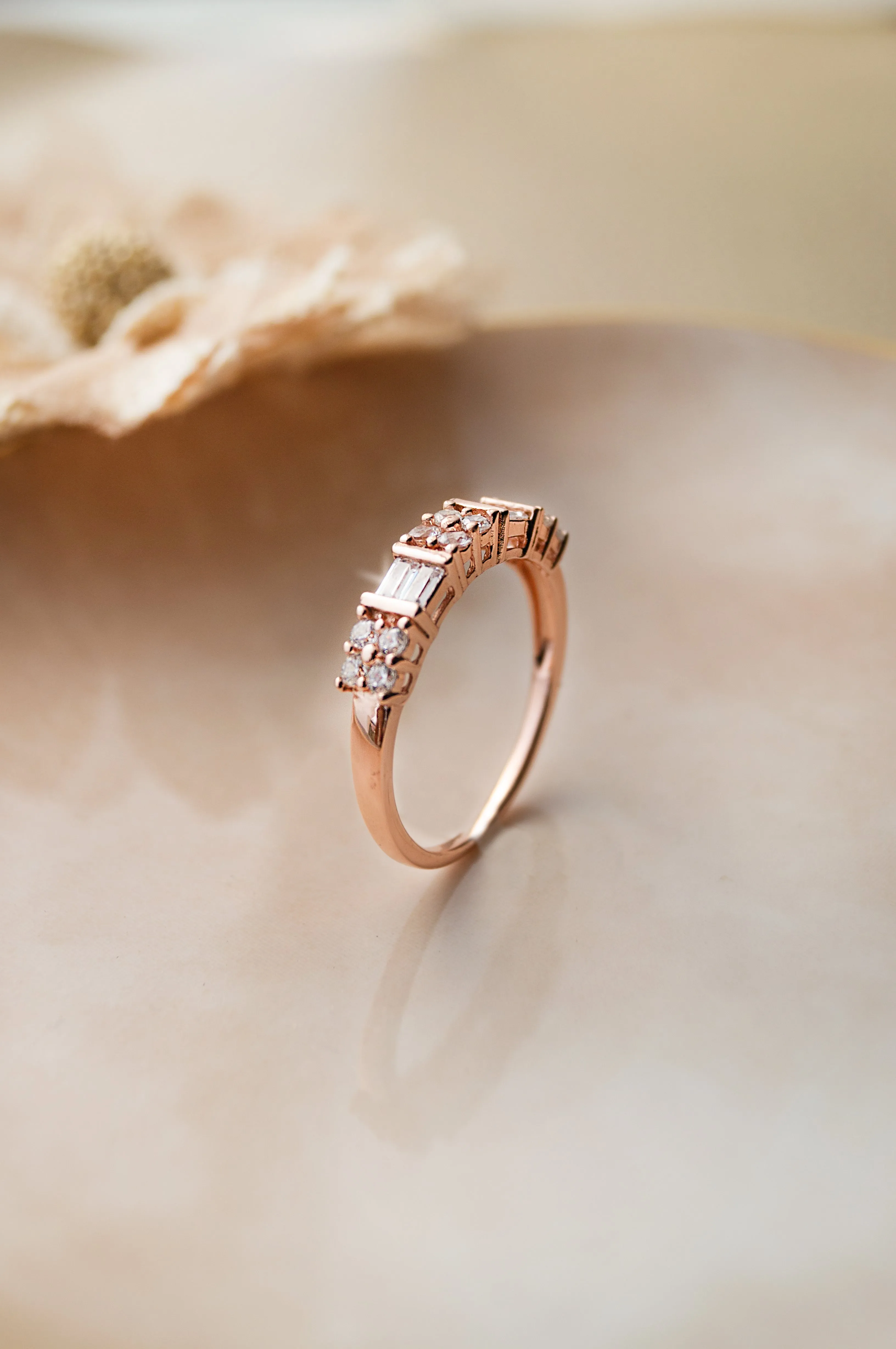 Bold And Beautiful Rose Gold Plated Sterling Silver Band Ring