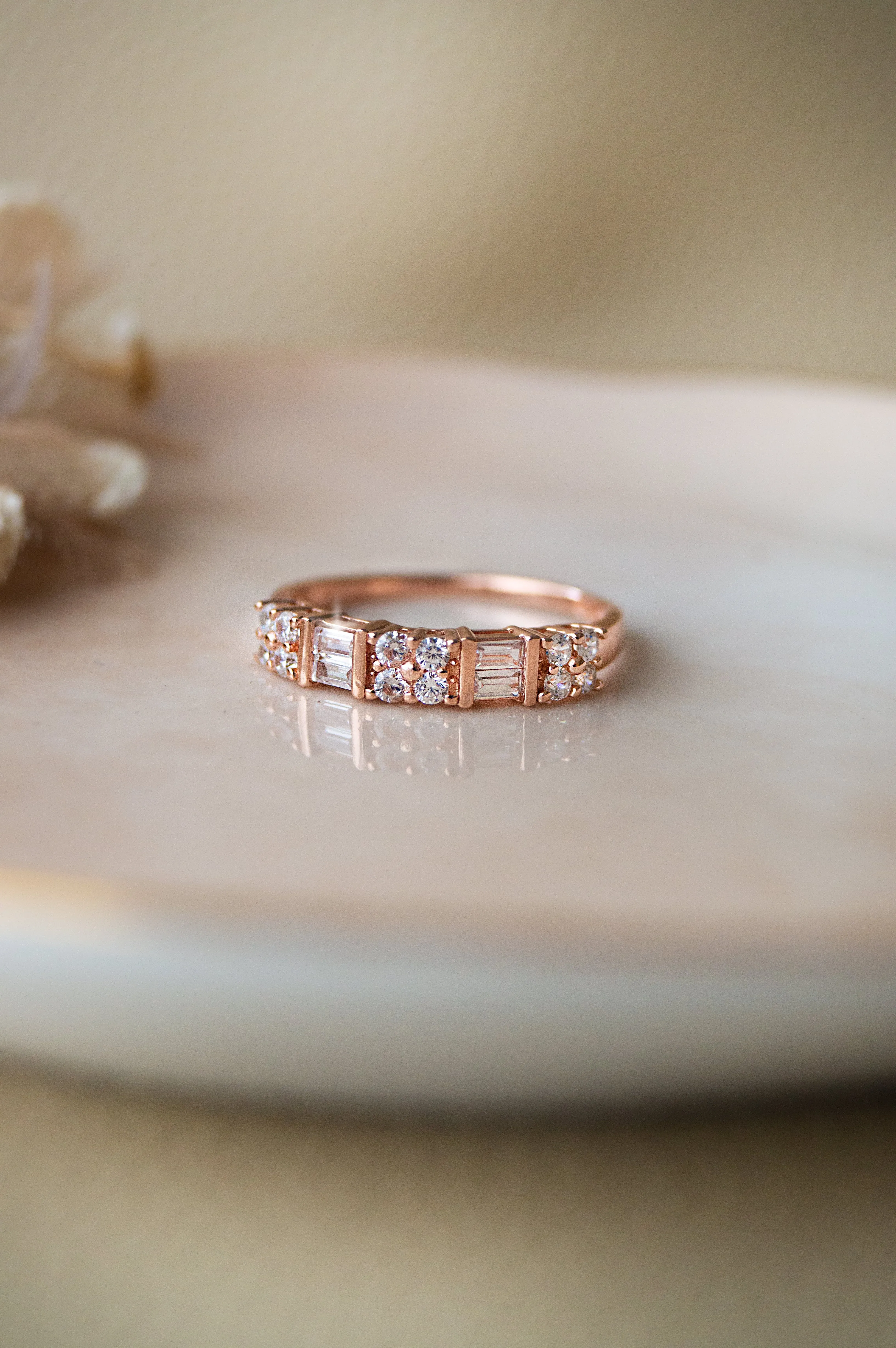 Bold And Beautiful Rose Gold Plated Sterling Silver Band Ring