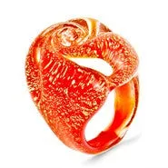 Bold Murano Glass Red Flower Ring