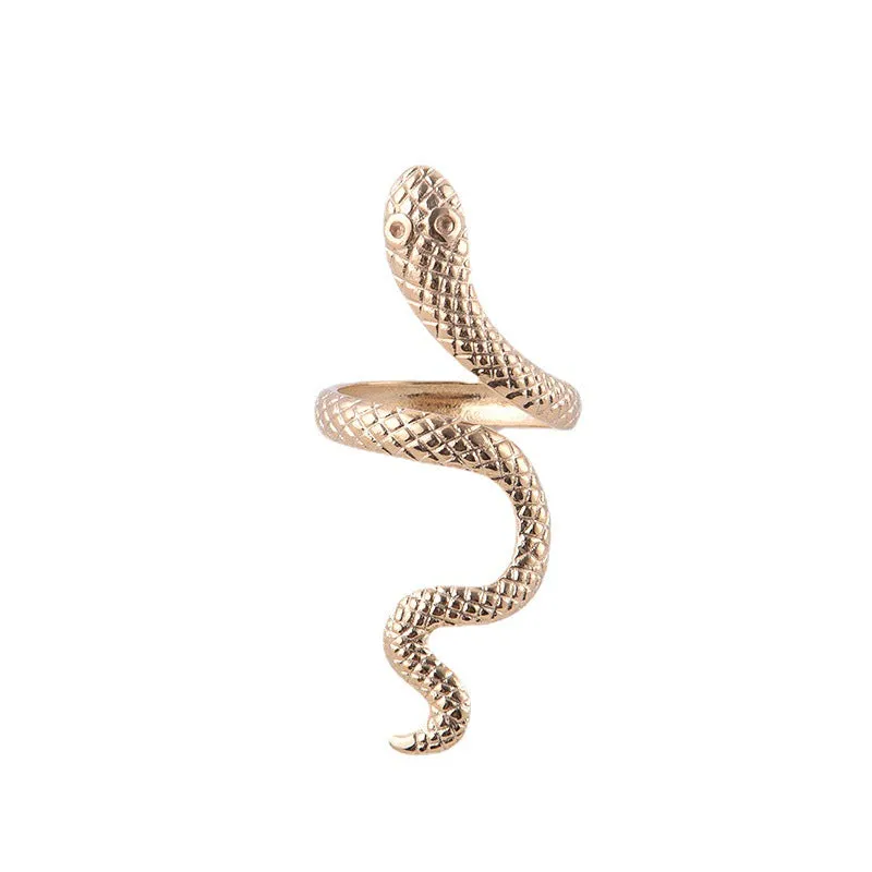 Bold Snake Animal Chinese Zodiac Stainless Steel Electroplating Rings