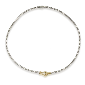 Buckle Necklace in 18k Gold with Diamonds