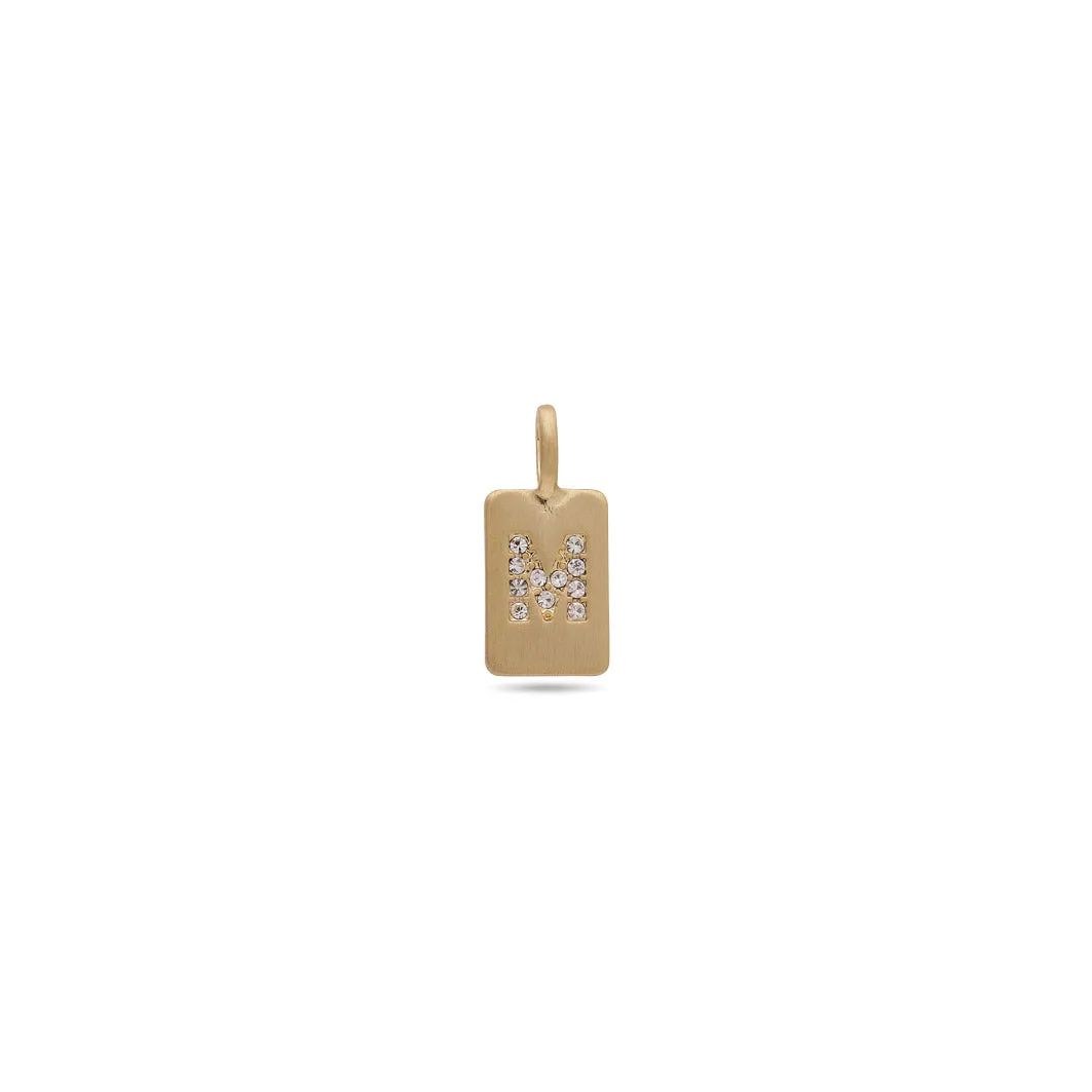 CHARM crystal M pendant, gold-plated