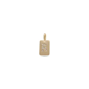 CHARM crystal R pendant, gold-plated