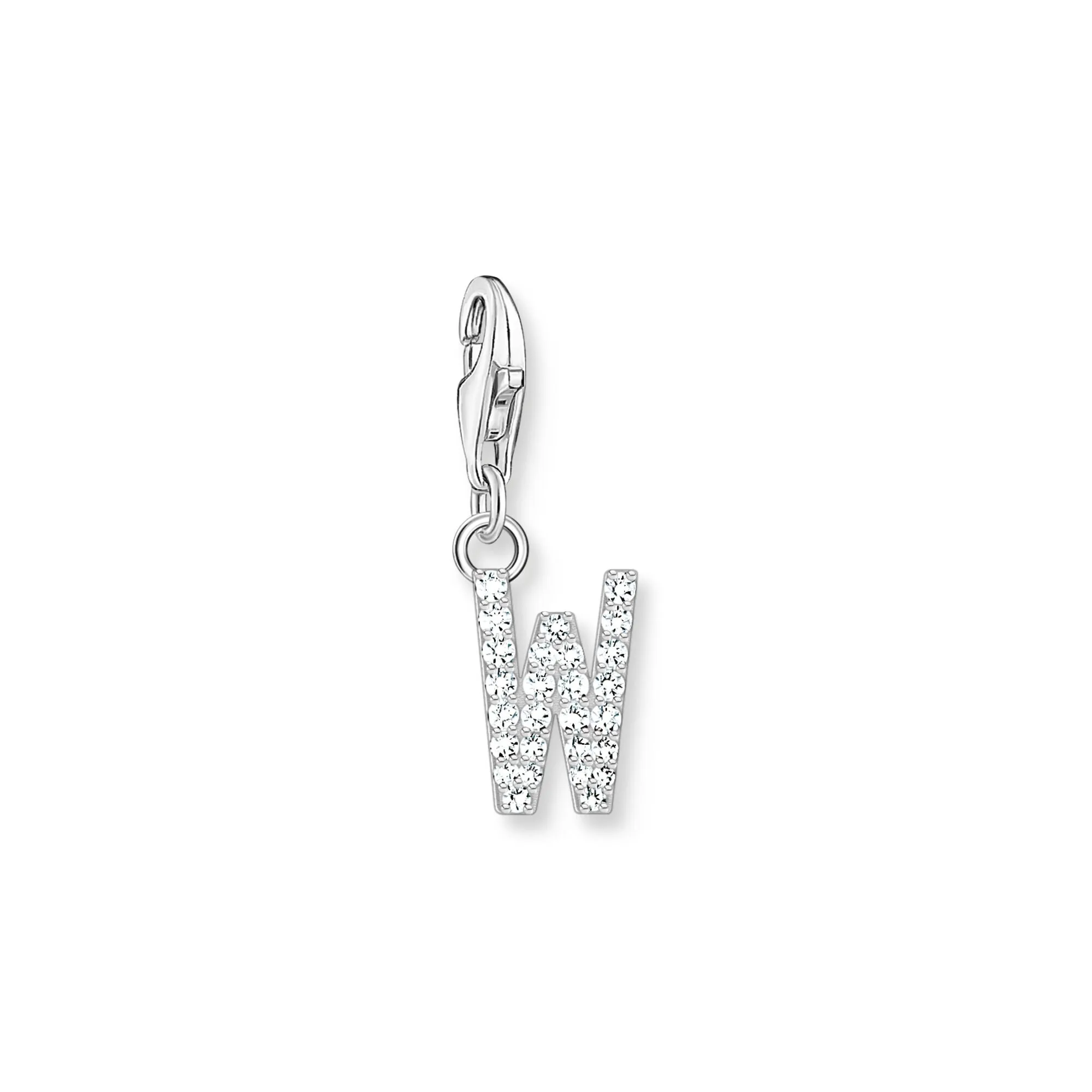 Charm Pendant letter W silver