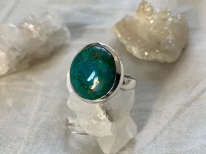 Chrysocolla Akoni Ring - Medium Round - US 9 (One of a kind)