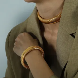 Chunky Stretch Design Bracelet n Choker