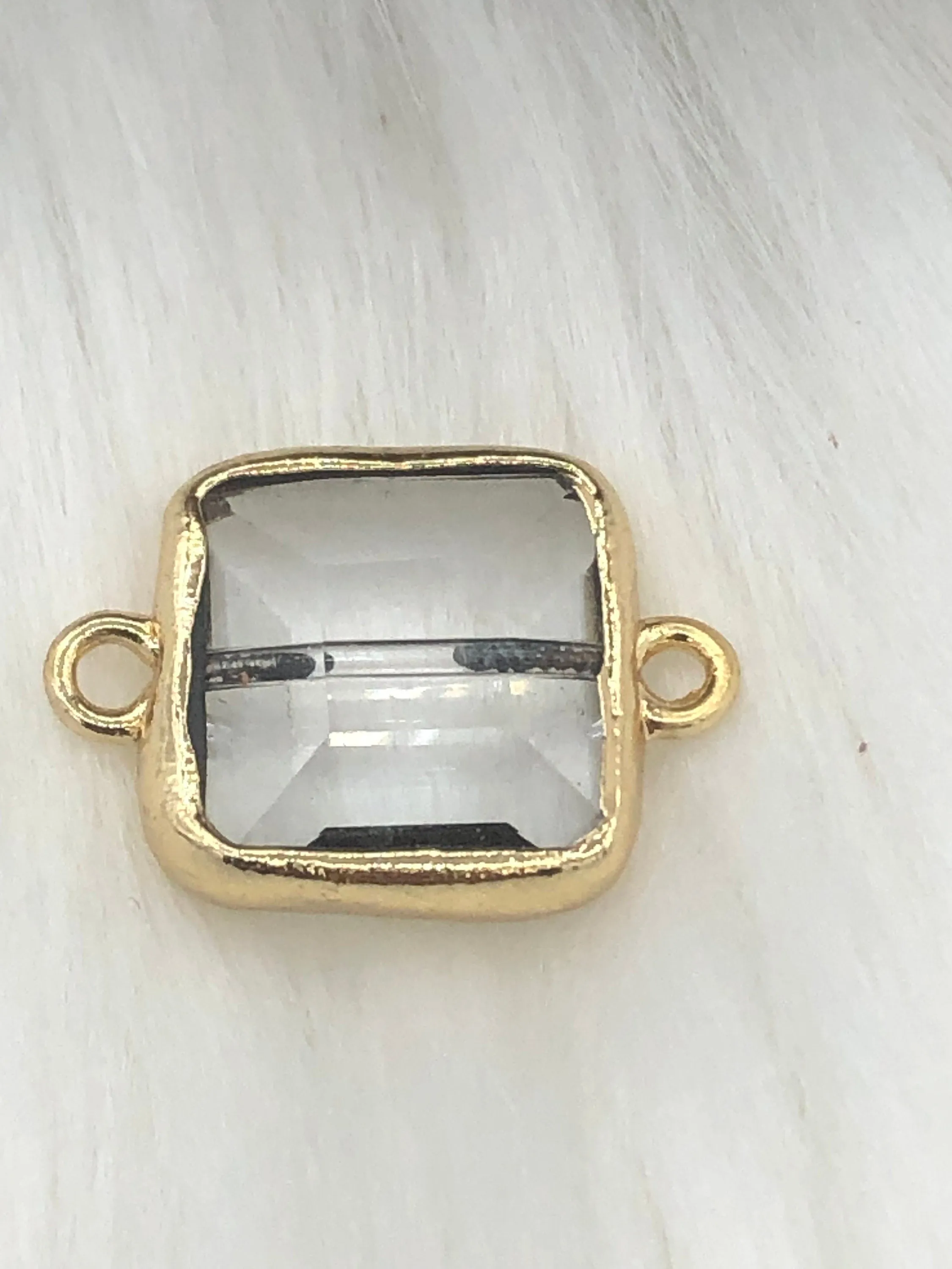 Crystal Gold Soldered Pendants and charms. Square, Teardrop, Drop, Square connector , 7 Styles to choose from. Fast Shipping