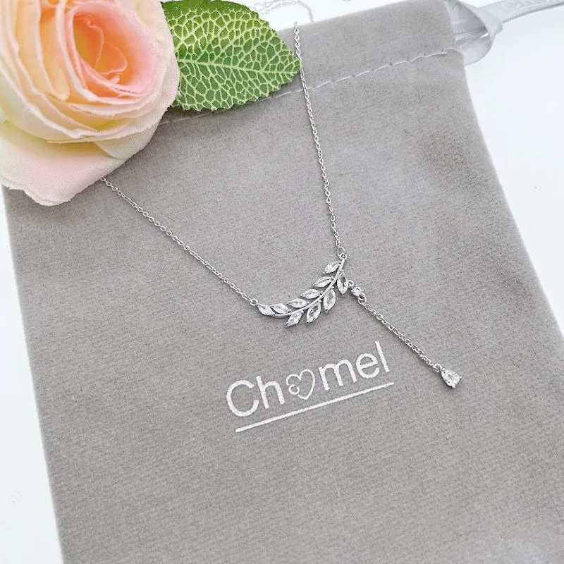 Cubic Zirconia Leaf Necklace