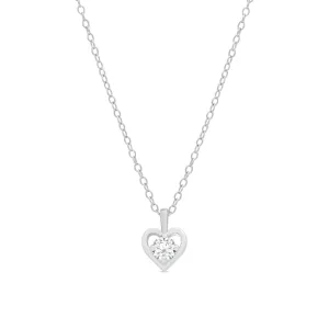 CZ Heart Pendant in Sterling Silver