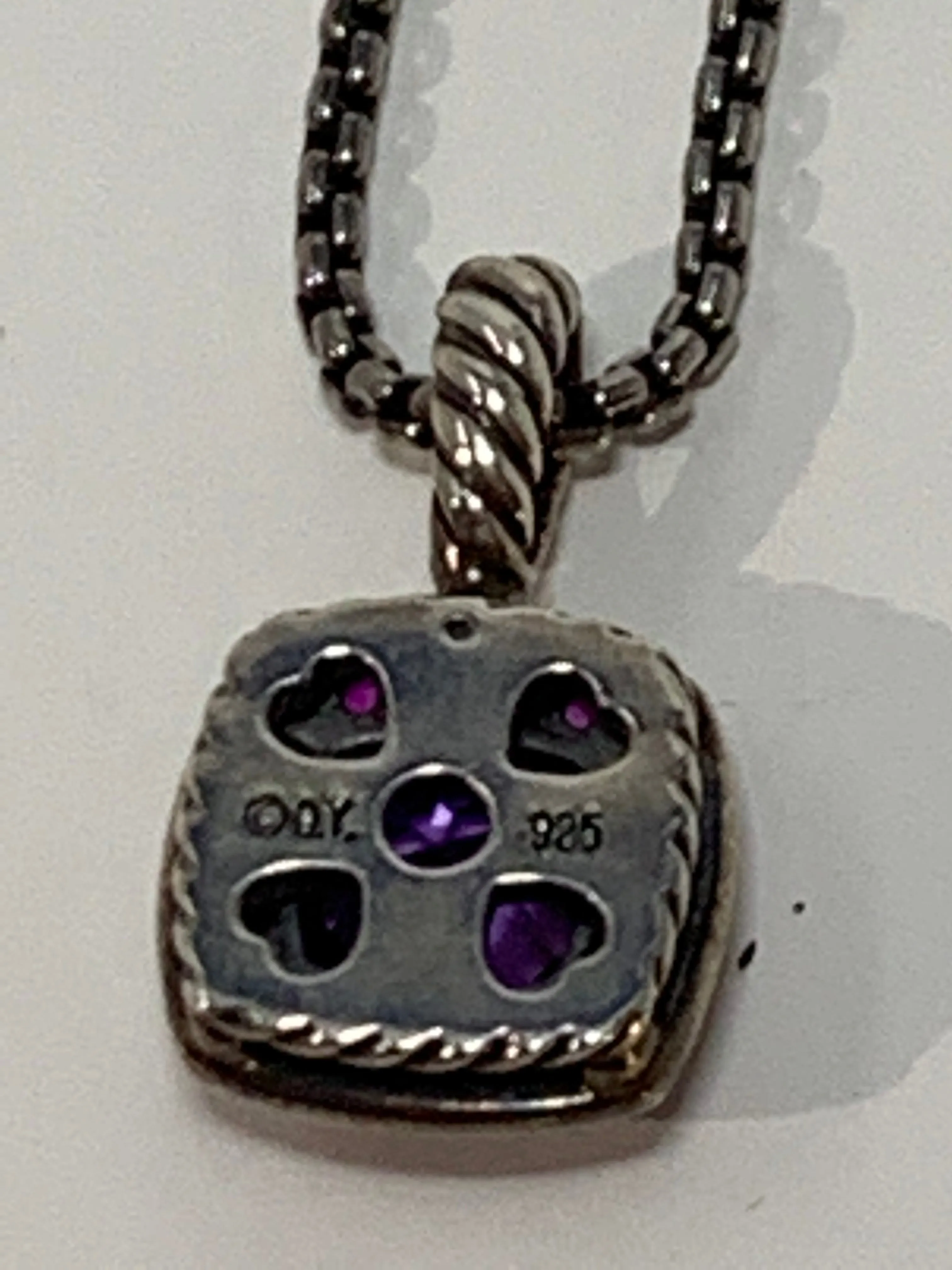 David Yurman Amethyst and Pink Diamond Necklace!