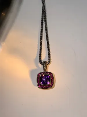 David Yurman Amethyst and Pink Diamond Necklace!