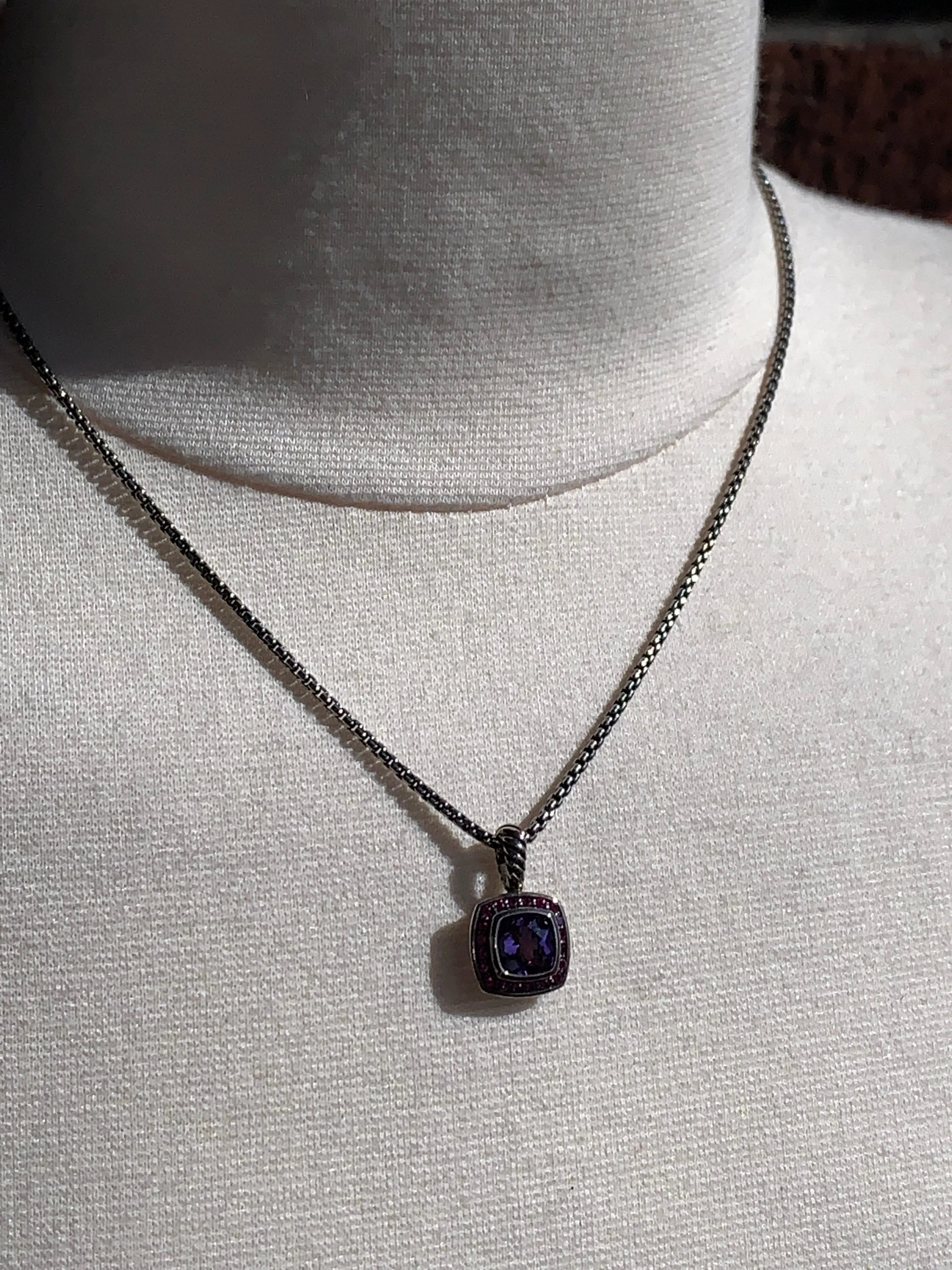 David Yurman Amethyst and Pink Diamond Necklace!