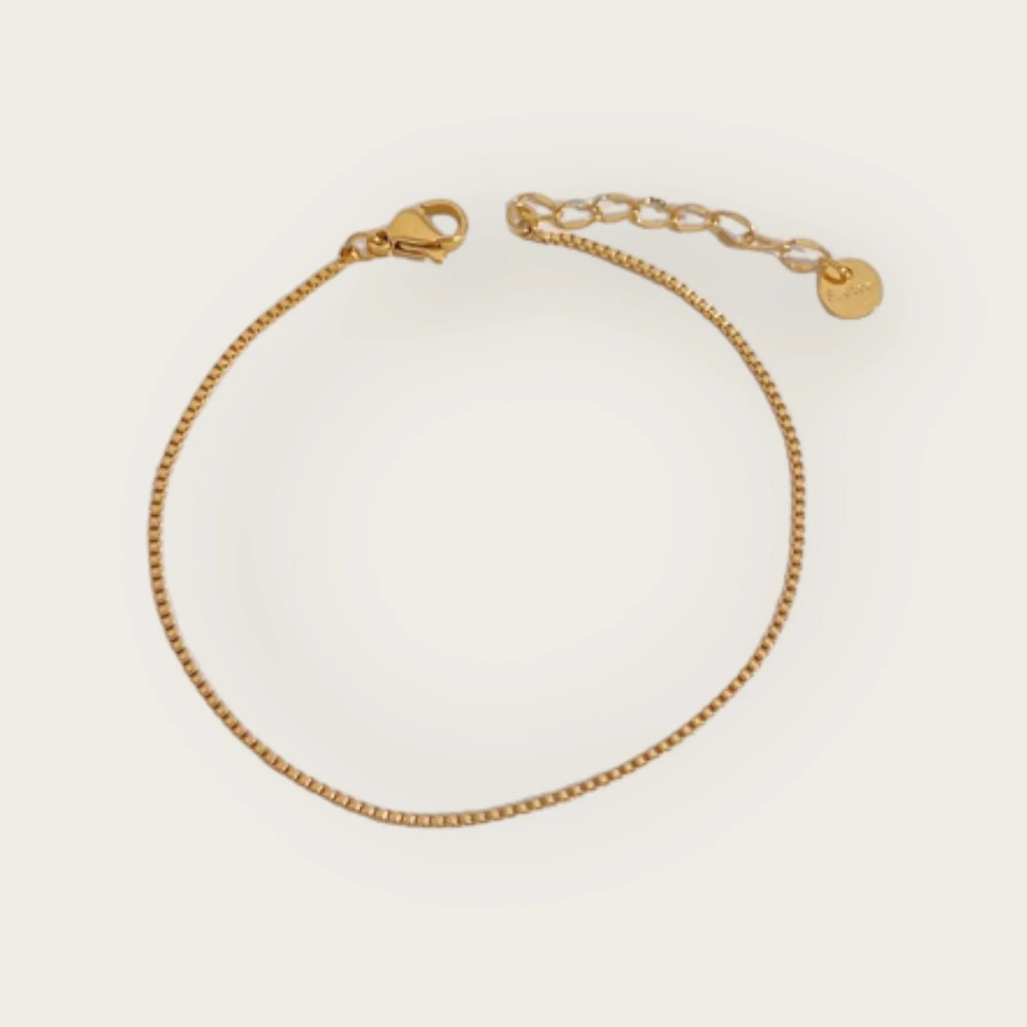 Delicate Box Chain Bracelet- Minimalist- Waterproof