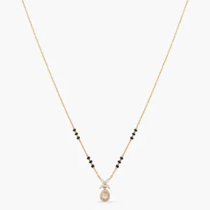 Delicate floral Moissanite Silver Mangalsutra Necklace