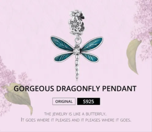 Dragonfly Charms or Pendants Sterling Silver 925