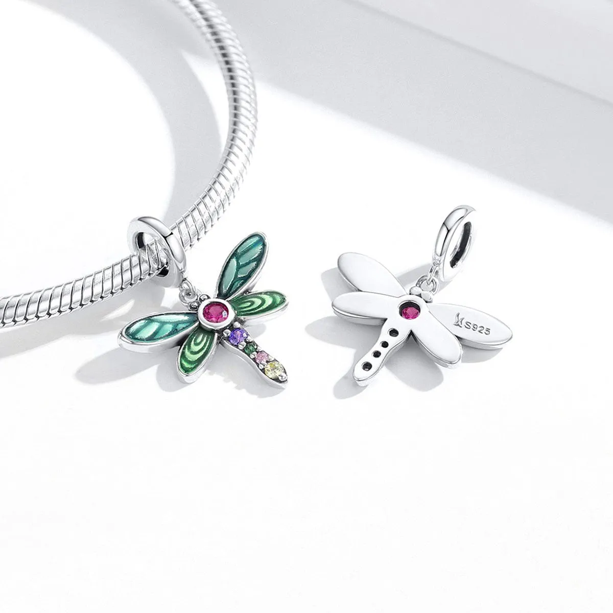 Dragonfly Charms or Pendants Sterling Silver 925