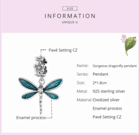 Dragonfly Charms or Pendants Sterling Silver 925