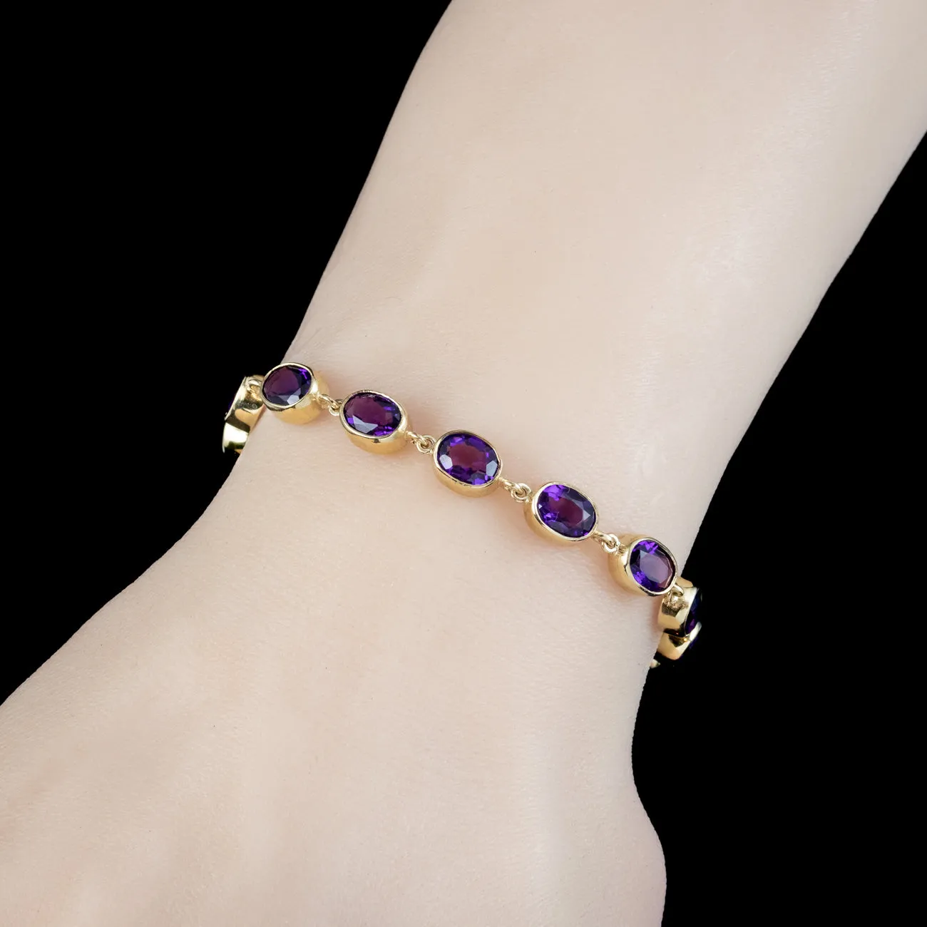 Edwardian Style Amethyst Bracelet 9ct Gold